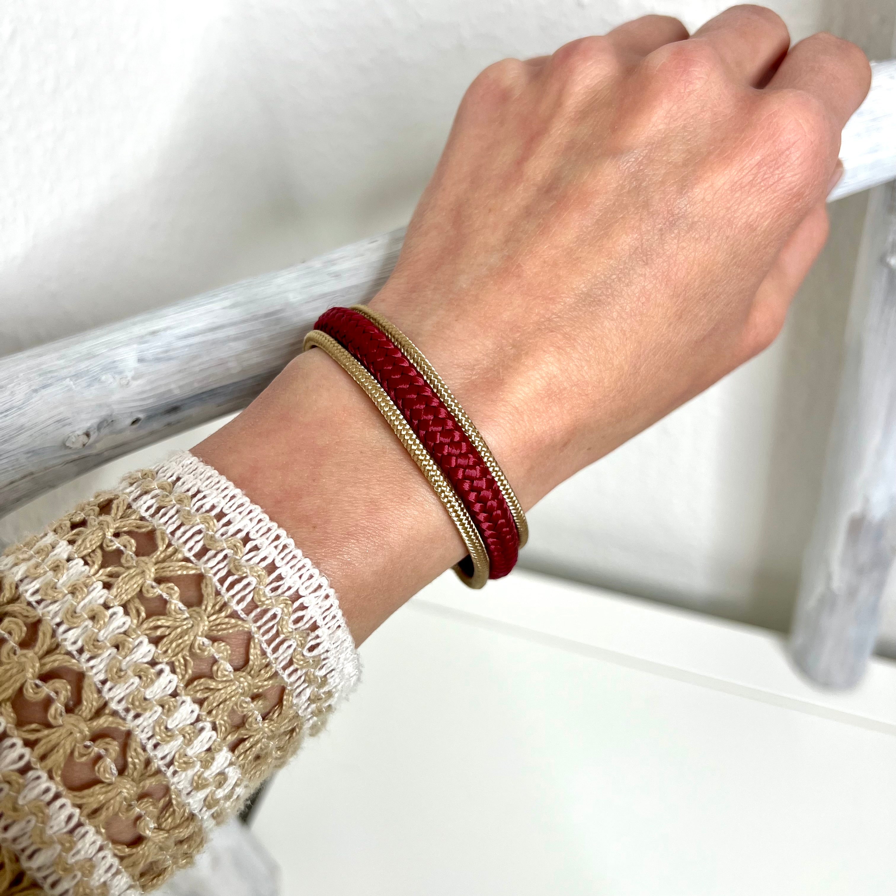 Armband „Nordlicht“ - Creme Bordeaux