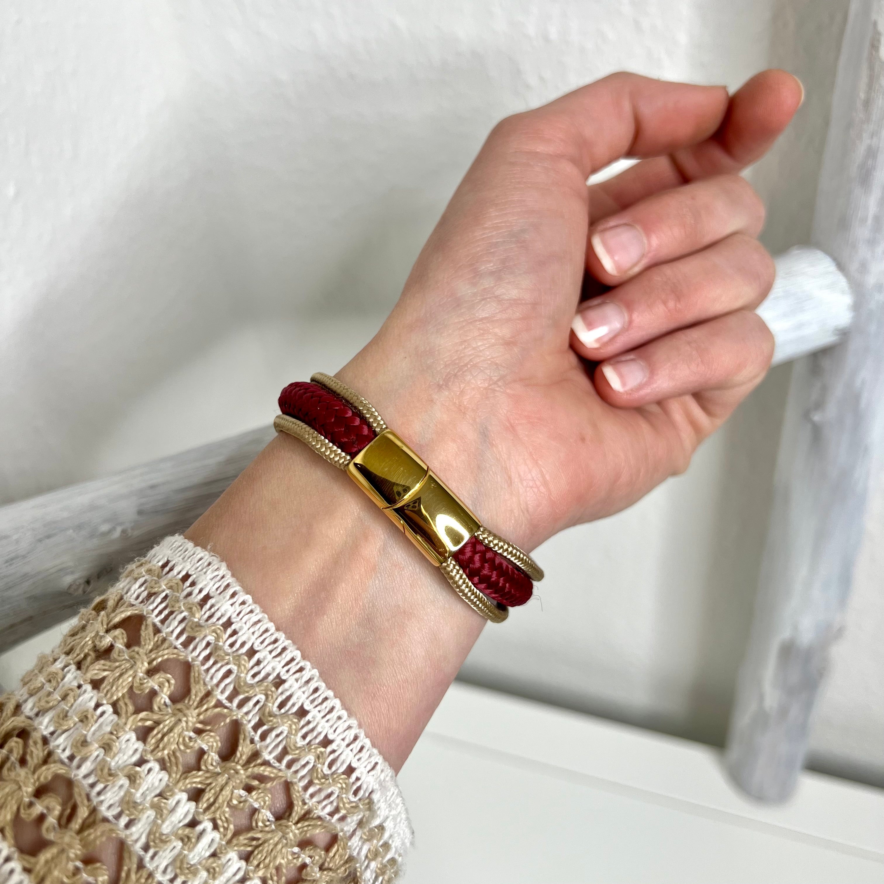 Armband „Nordlicht“ - Creme Bordeaux