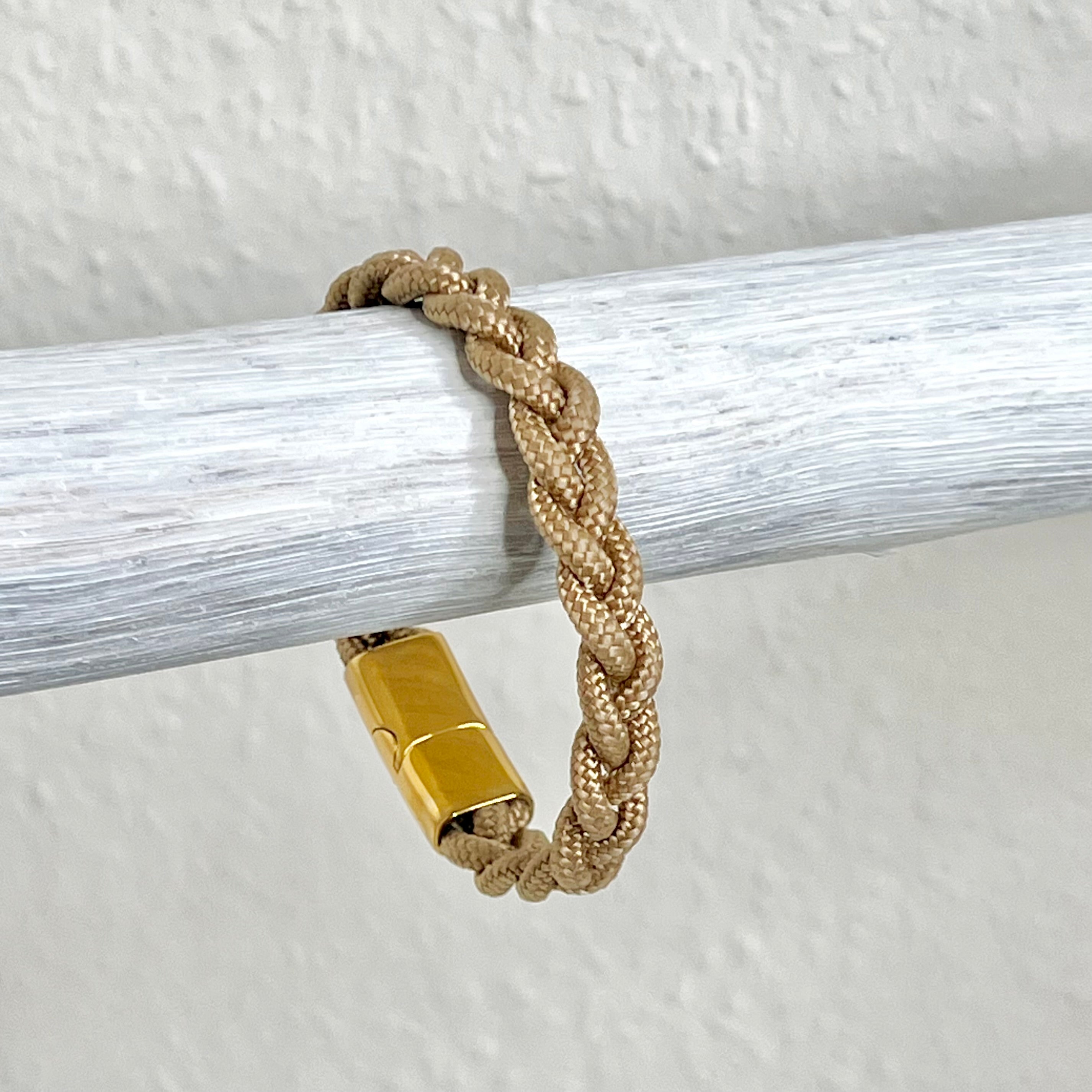 Armband „Wellentanz“ - Creme Gold
