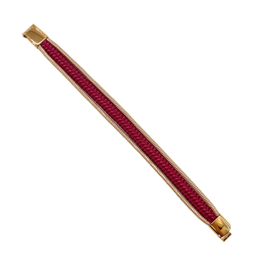 Partnerlook - Seelenband „Nordlicht“ - Halsband und Armband - Bordeaux-Creme