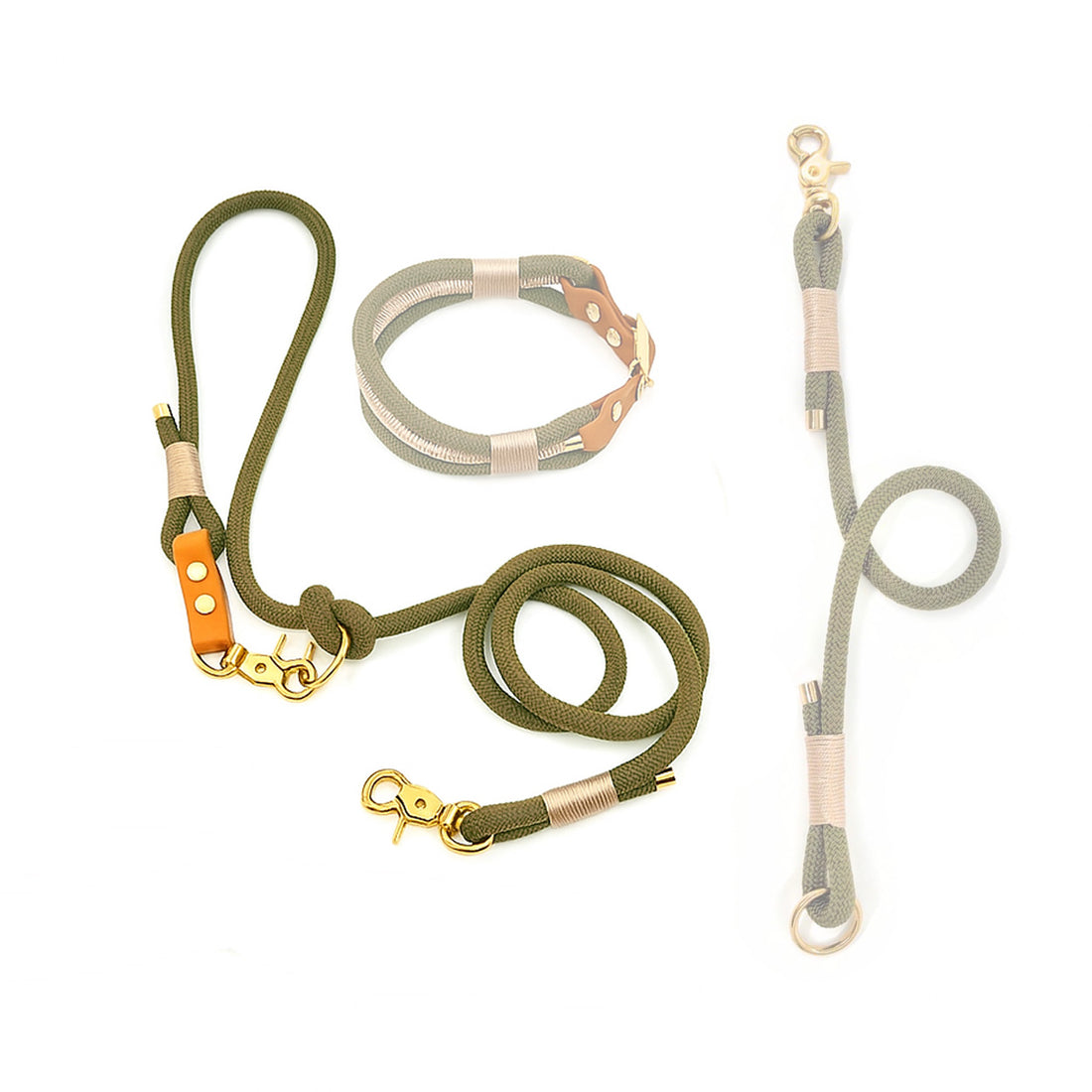 Tau-Leine "Nordlicht" | Oliv-Creme