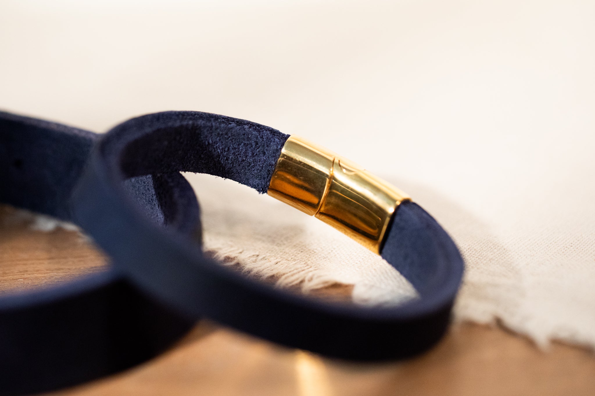 Partnerlook Set - Tova - Marine Leder PUR - Halsband und Armband