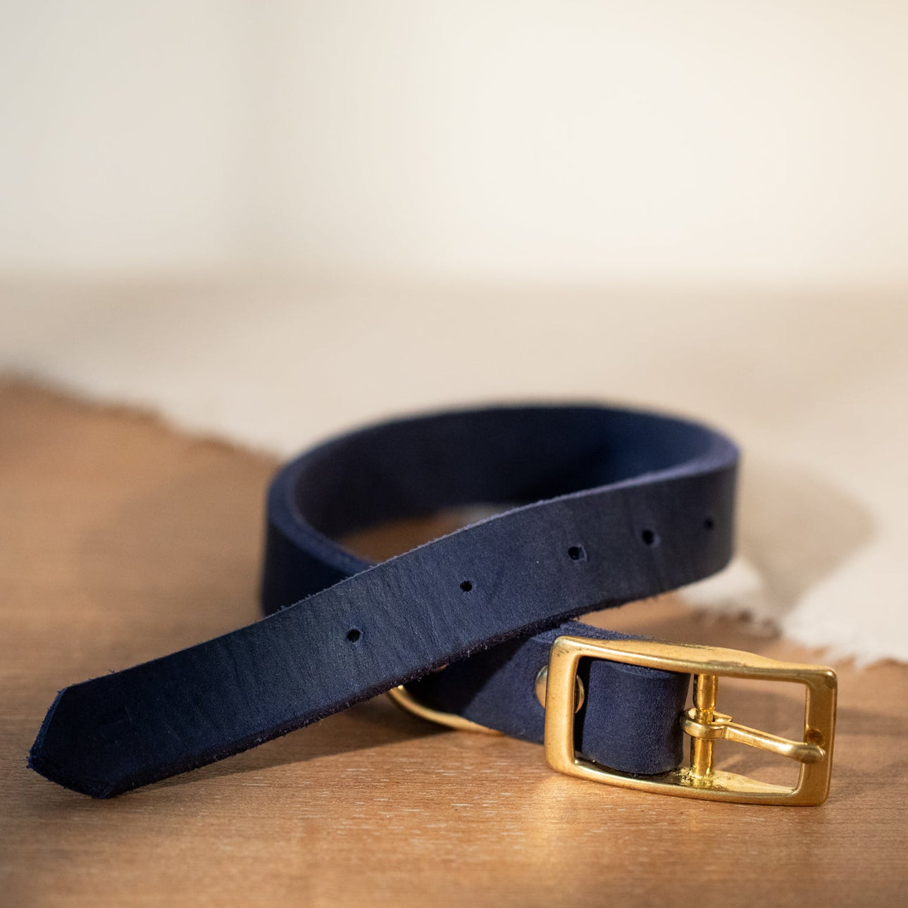 Partnerlook Set - Tova - Marine Leder STRASS - Halsband und Armband