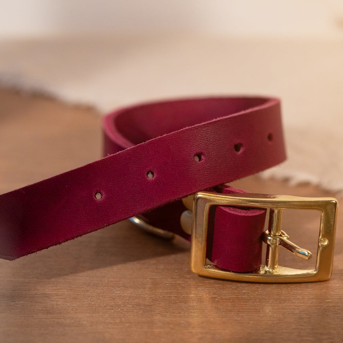 Leder Halsband Tova - Bordeaux Leder PUR