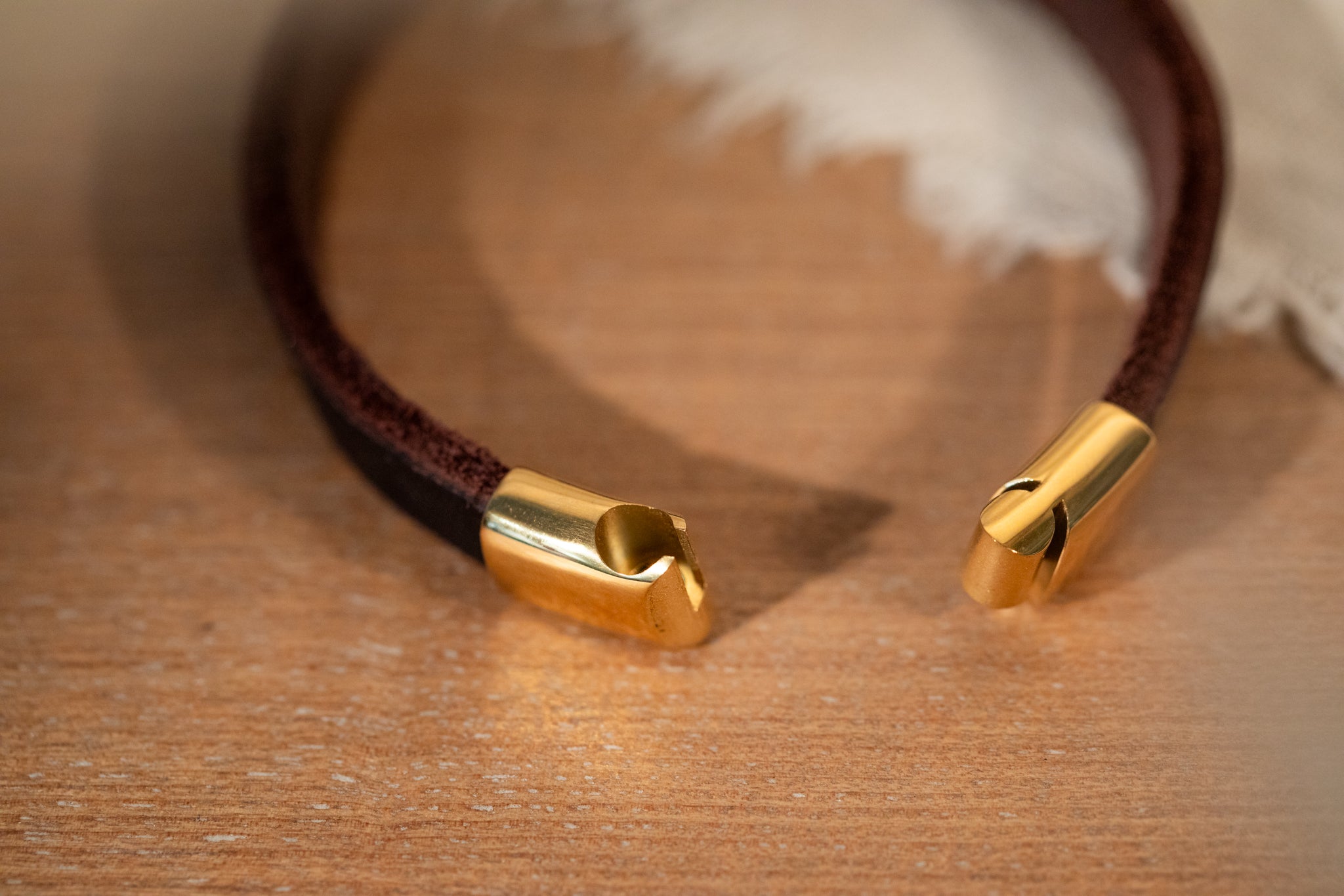 Partnerlook Set - Tova - Mocca Leder PUR - Halsband und Armband