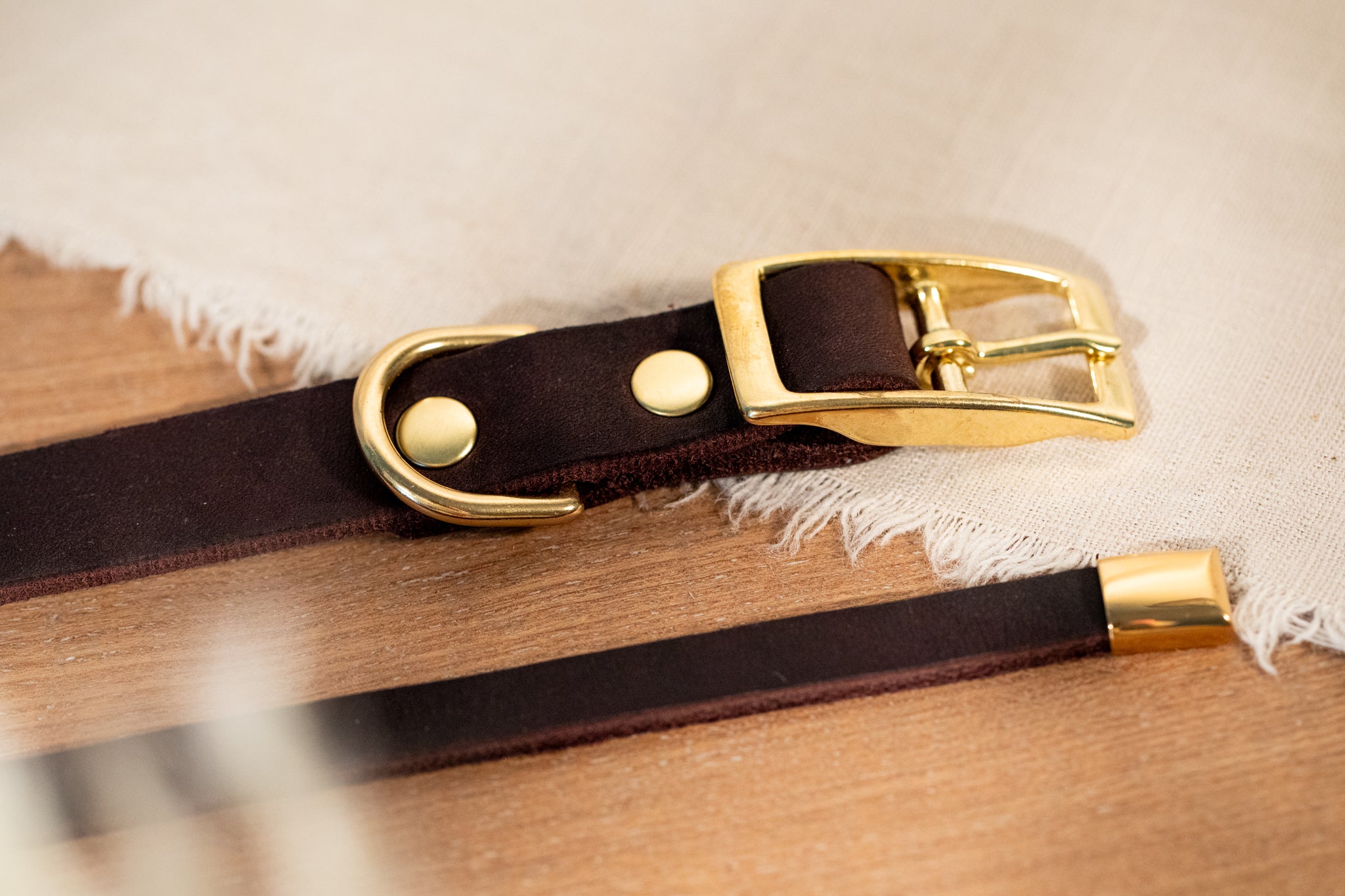 Partnerlook Set - Tova - Mocca Leder PUR - Halsband und Armband