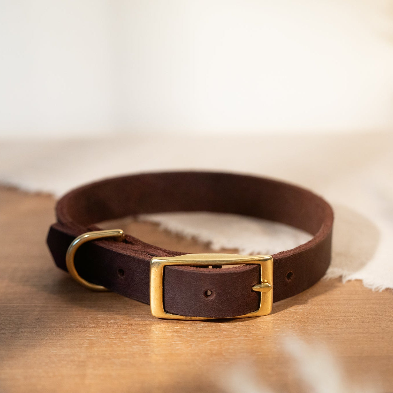 Partnerlook Set - Tova - Mocca Leder PUR - Halsband und Armband