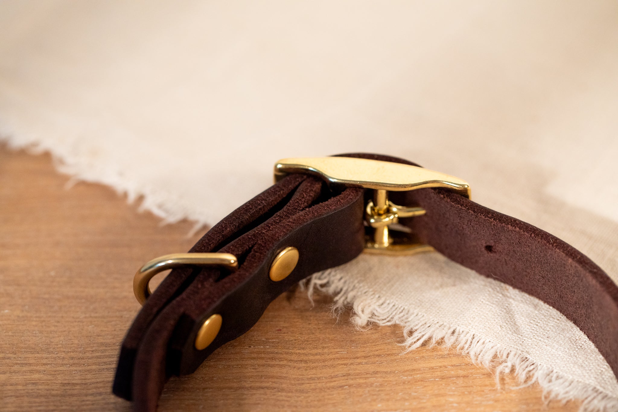 Partnerlook Set - Tova - Mocca Leder PUR - Halsband und Armband