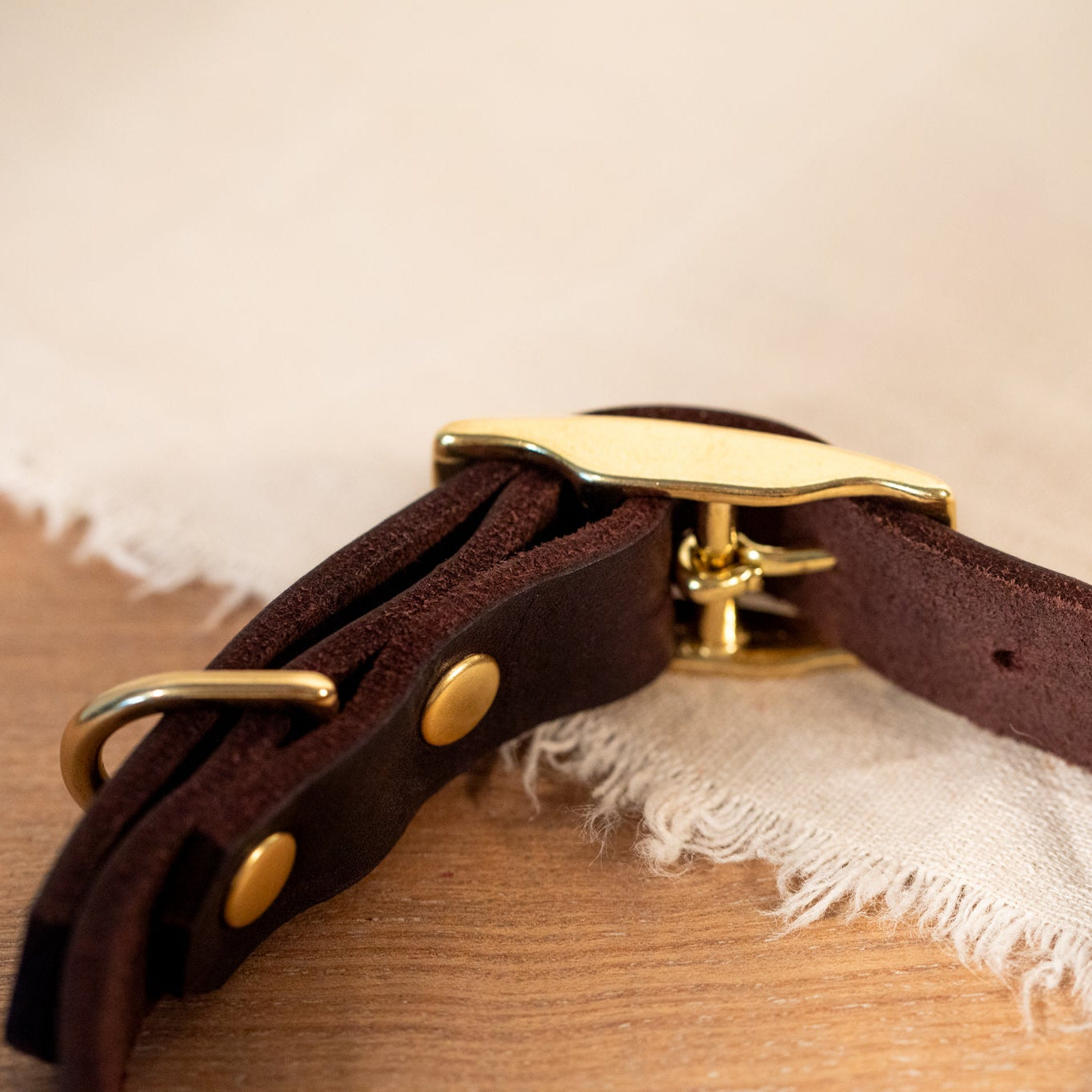 Partnerlook Set - Tova - Mocca Leder PUR - Halsband und Armband
