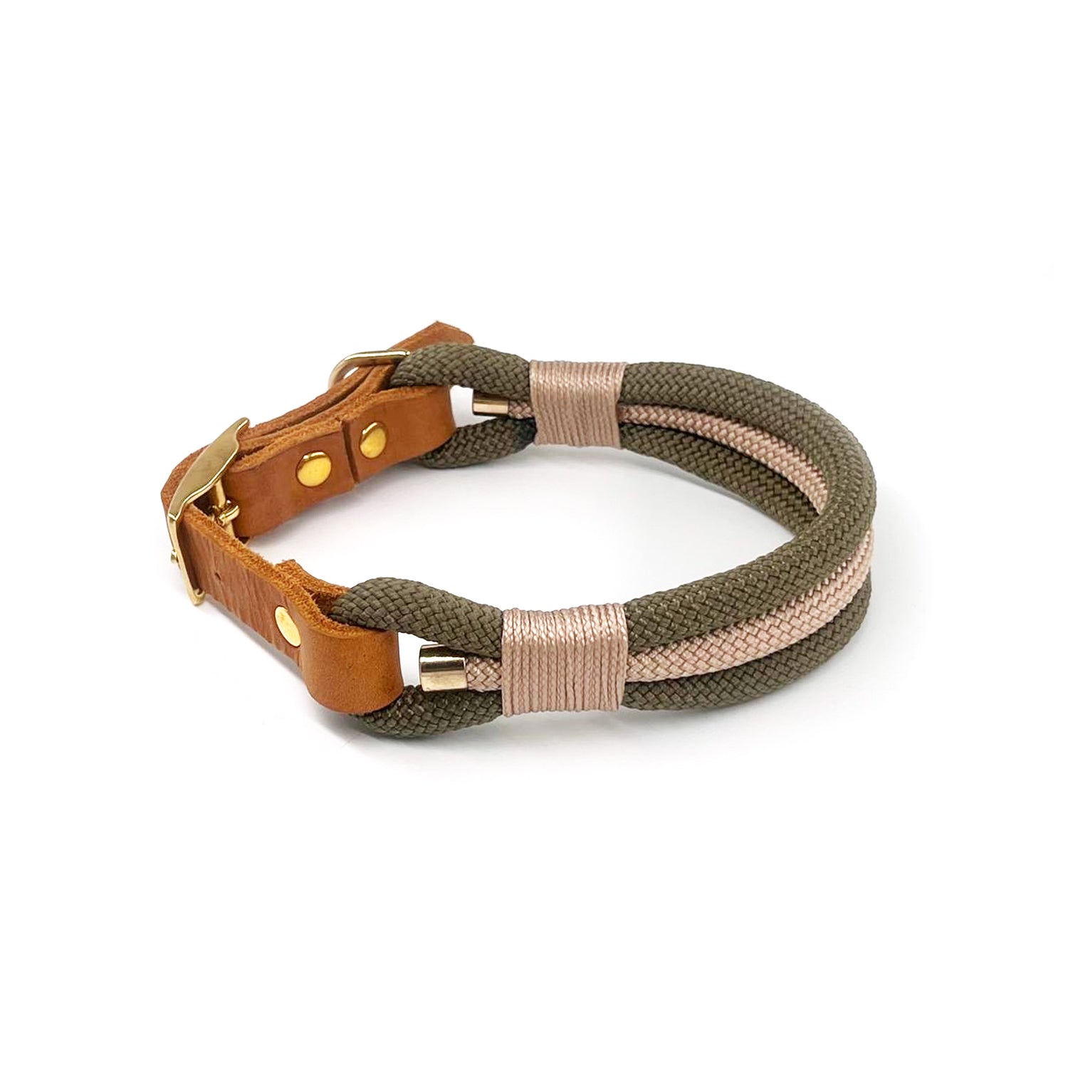 Partnerlook - Seelenband „Nordlicht“ - Halsband und Armband - Oliv-Creme