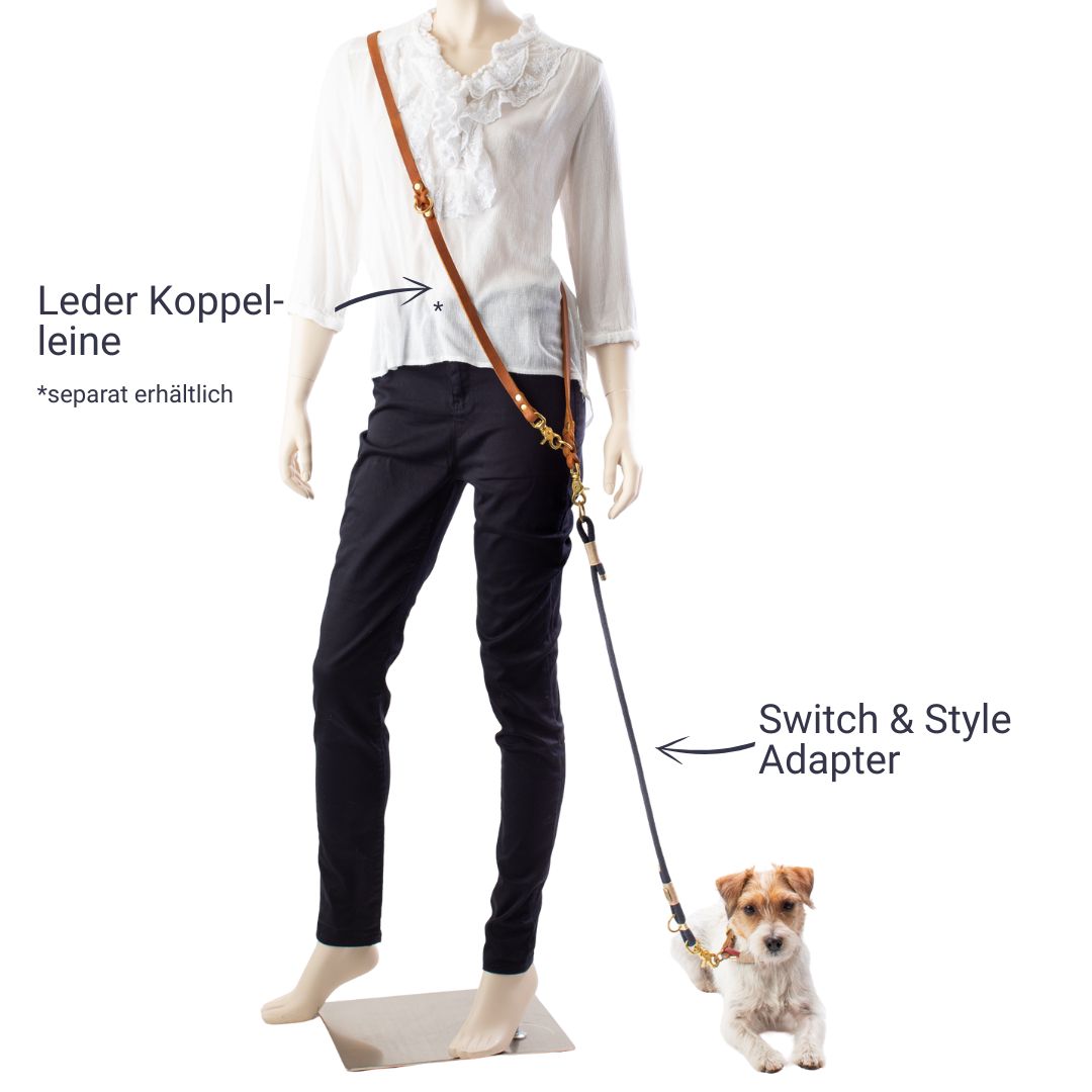 Leinen Adapter Koppelstück - Leder - verschiedene Farben - Switch & Style