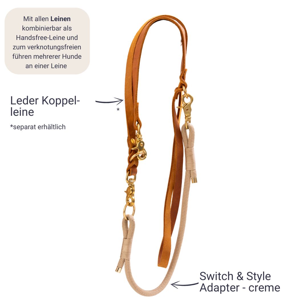 Switch & Style Leinen Adapter Koppelstück "Nordlicht" - Dunkelblau-Creme