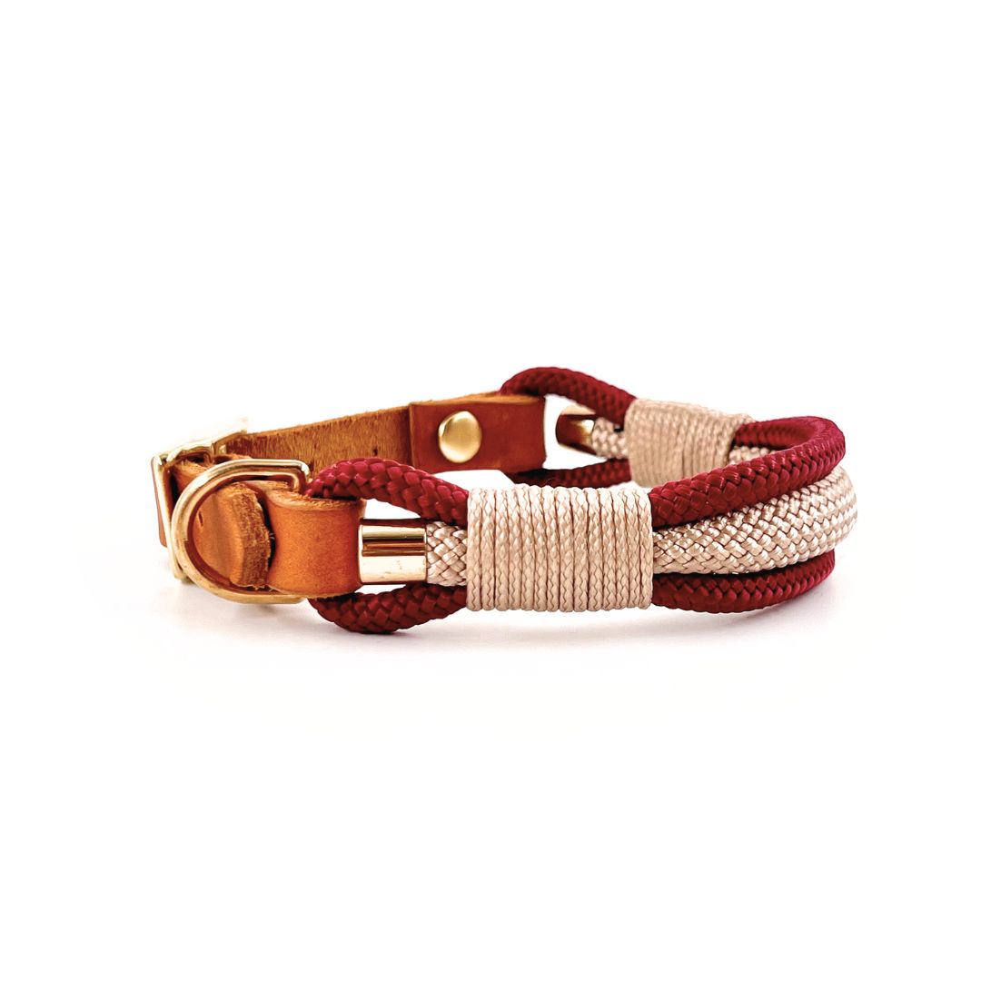 Tau-Halsband "Nordlicht" - Bordeaux-Creme