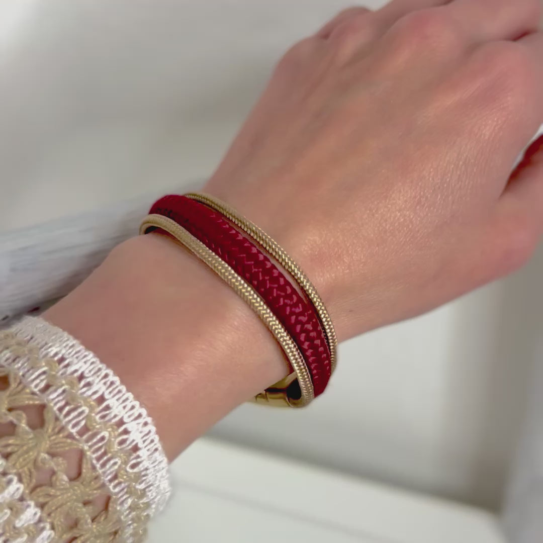 Armband „Nordlicht“ - Creme Bordeaux