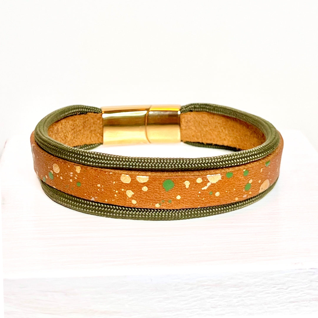 Armband &quot;Cognac x green Sprinkle&quot; - Kreativ Kollektion