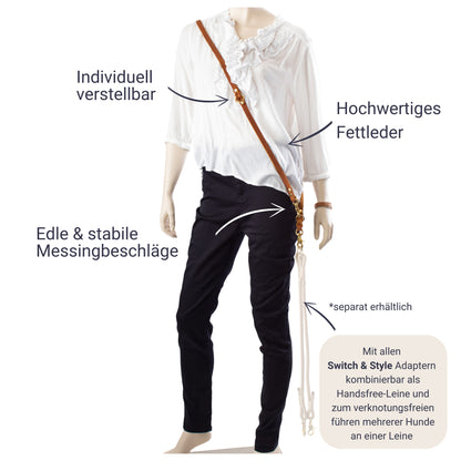 Leder Koppelleine - verschiedene Farben - Switch &amp; Style