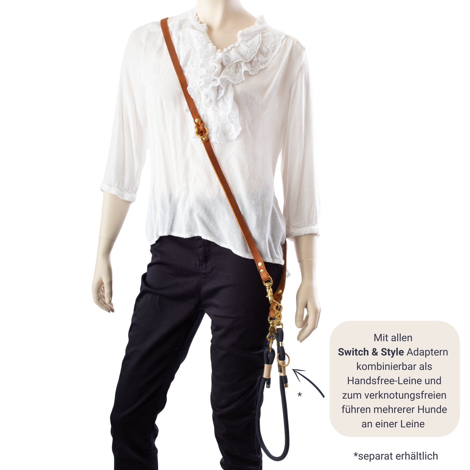 Leder Koppelleine - verschiedene Farben - Switch &amp; Style