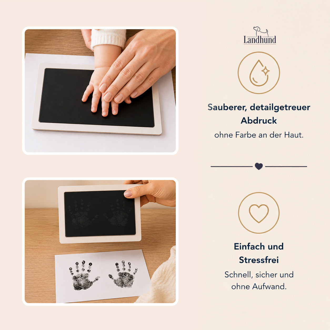 Abdruckset für Babys und Tiere mit Clean Touch Technologie