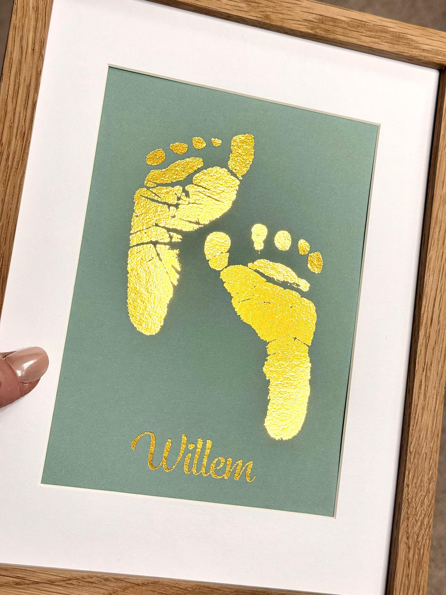 Baby Hand- &amp; Fußabdruck Bilderrahmen personalisiert