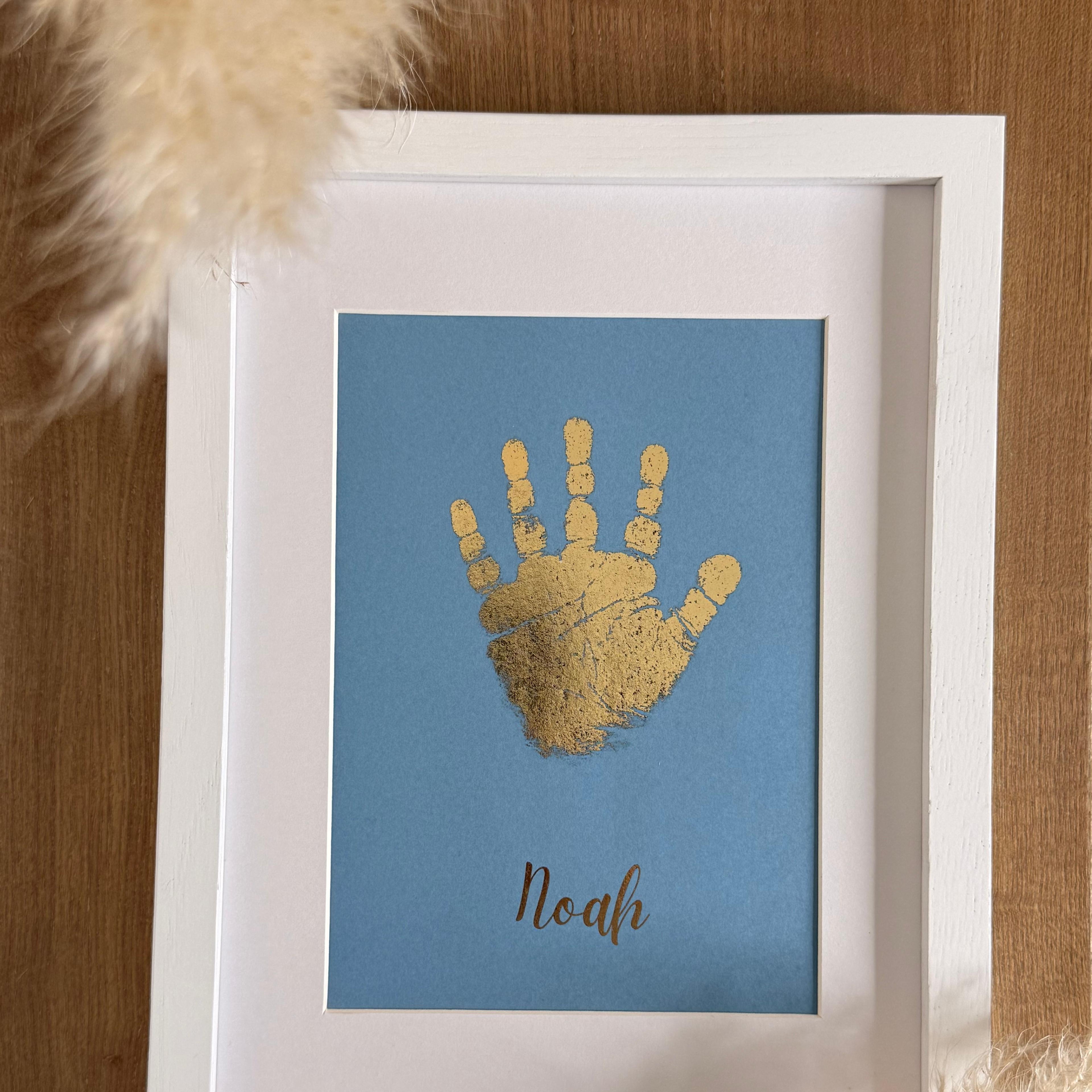 Baby Hand- &amp; Fußabdruck Bilderrahmen personalisiert