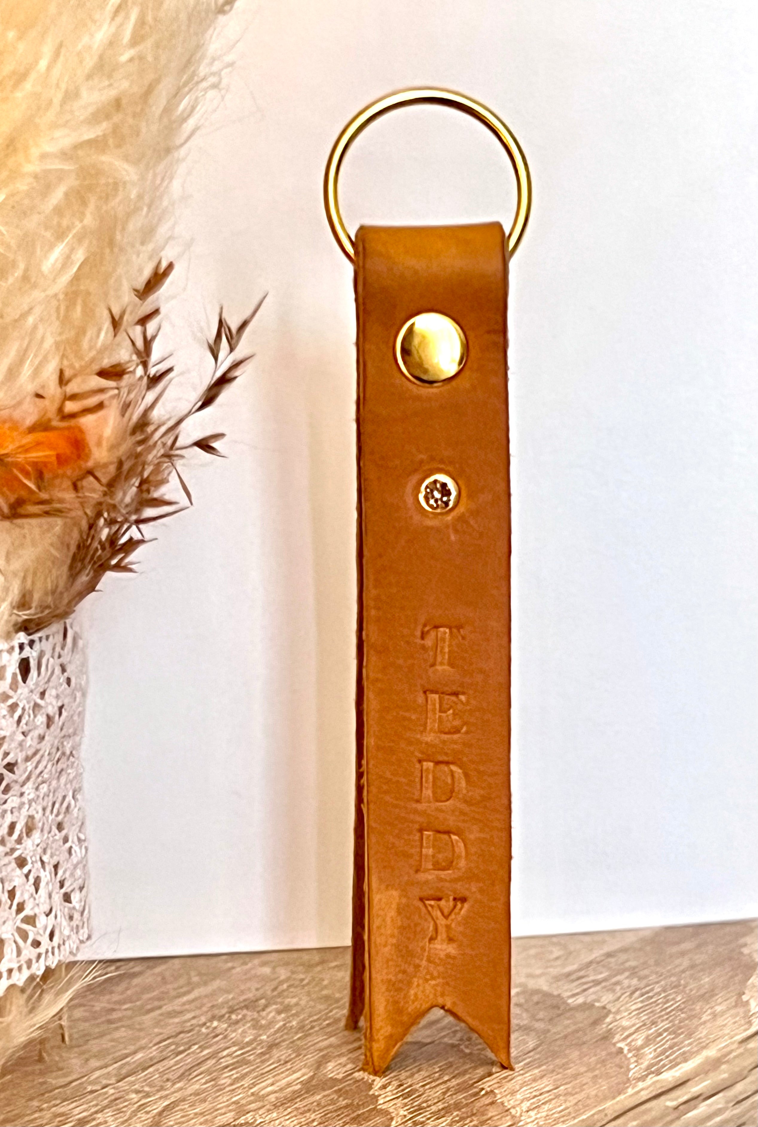 Personalisierter Leder Schlüsselanhänger - verschiedene Farben