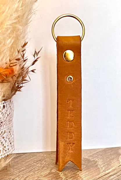 Personalisierter Leder Schlüsselanhänger - verschiedene Farben