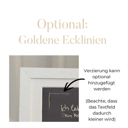 Deine handschriftliche Botschaft veredelt in Gold - gerahmt - Größe S - 20x15cm Rahmen
