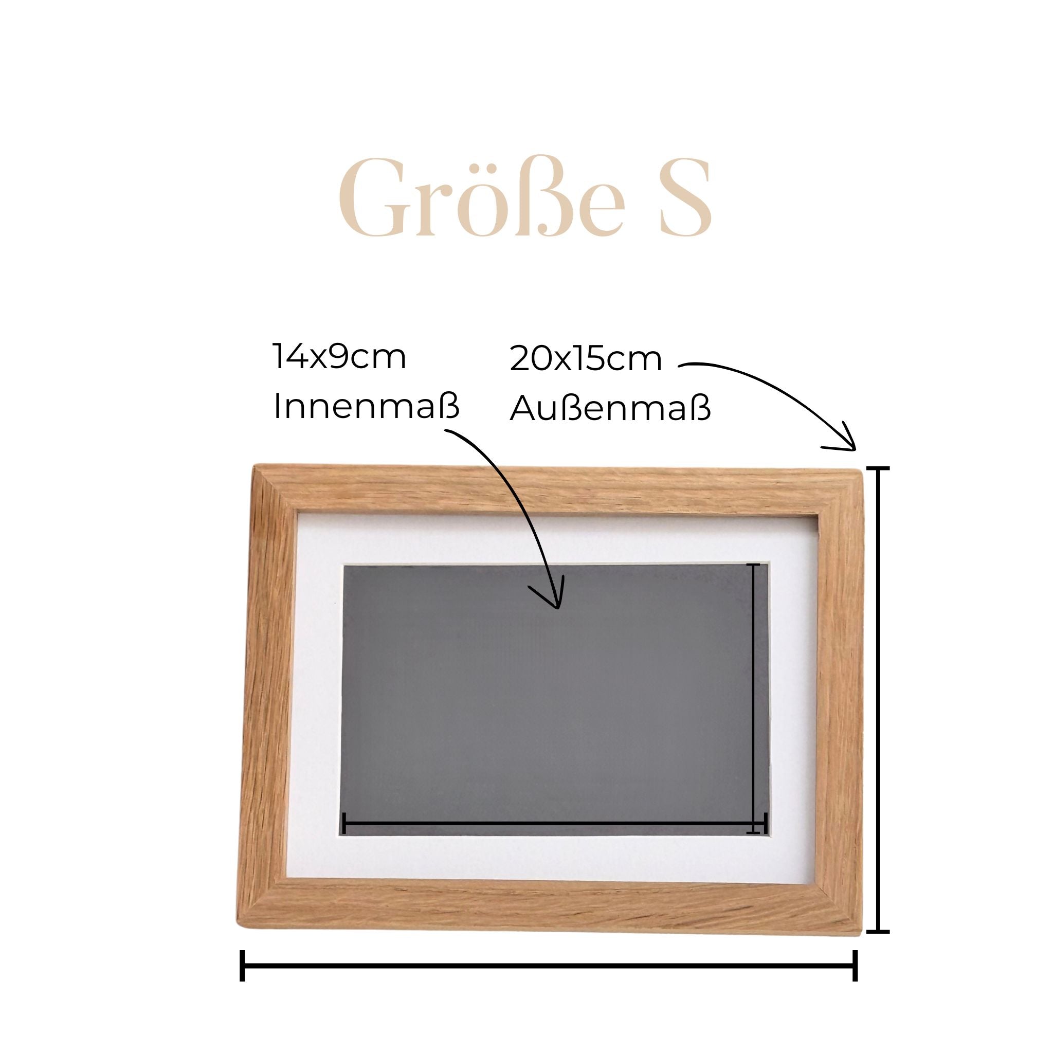 Deine handschriftliche Botschaft veredelt in Gold - gerahmt - Größe S - 20x15cm Rahmen