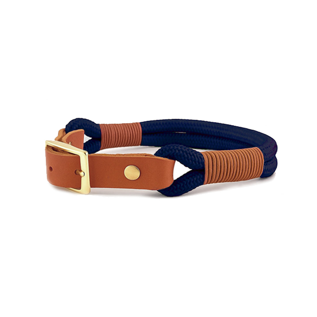 Tau-Halsband &quot;Waldgold&quot; | Dunkelblau &amp; Cognac