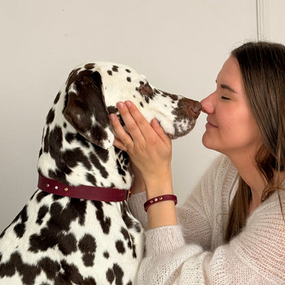 Leder Halsband Tova - Bordeaux Leder PUR