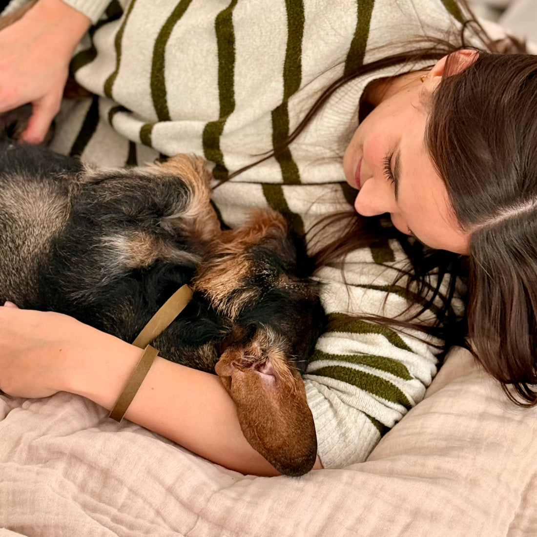 Leder Halsband Tova - Oliv Leder PUR