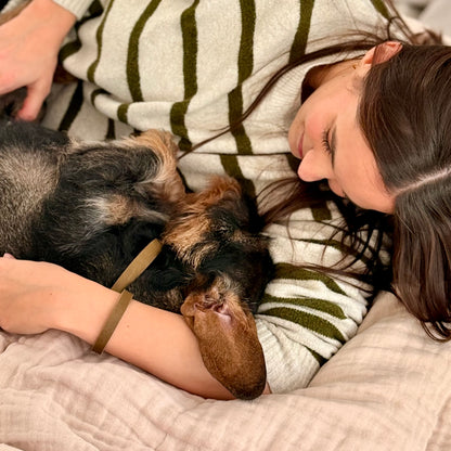 Leder Halsband Tova - Oliv Leder PUR