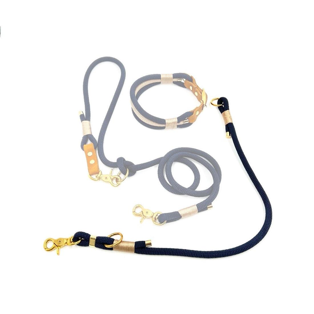 Switch &amp; Style Leinen Adapter Koppelstück &quot;Nordlicht&quot; - Dunkelblau-Creme