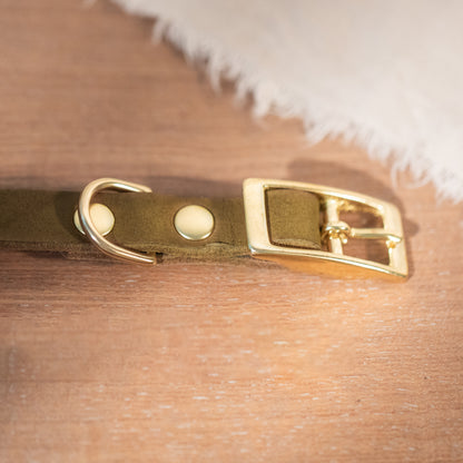 Leder Halsband Tova - Oliv Leder PUR