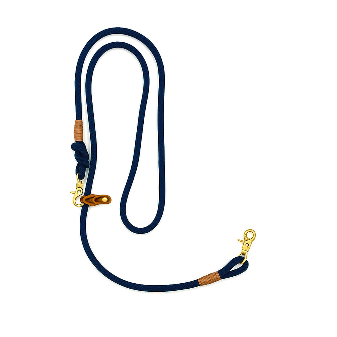 Tau-Leine "Waldgold" | Dunkelblau-Cognac