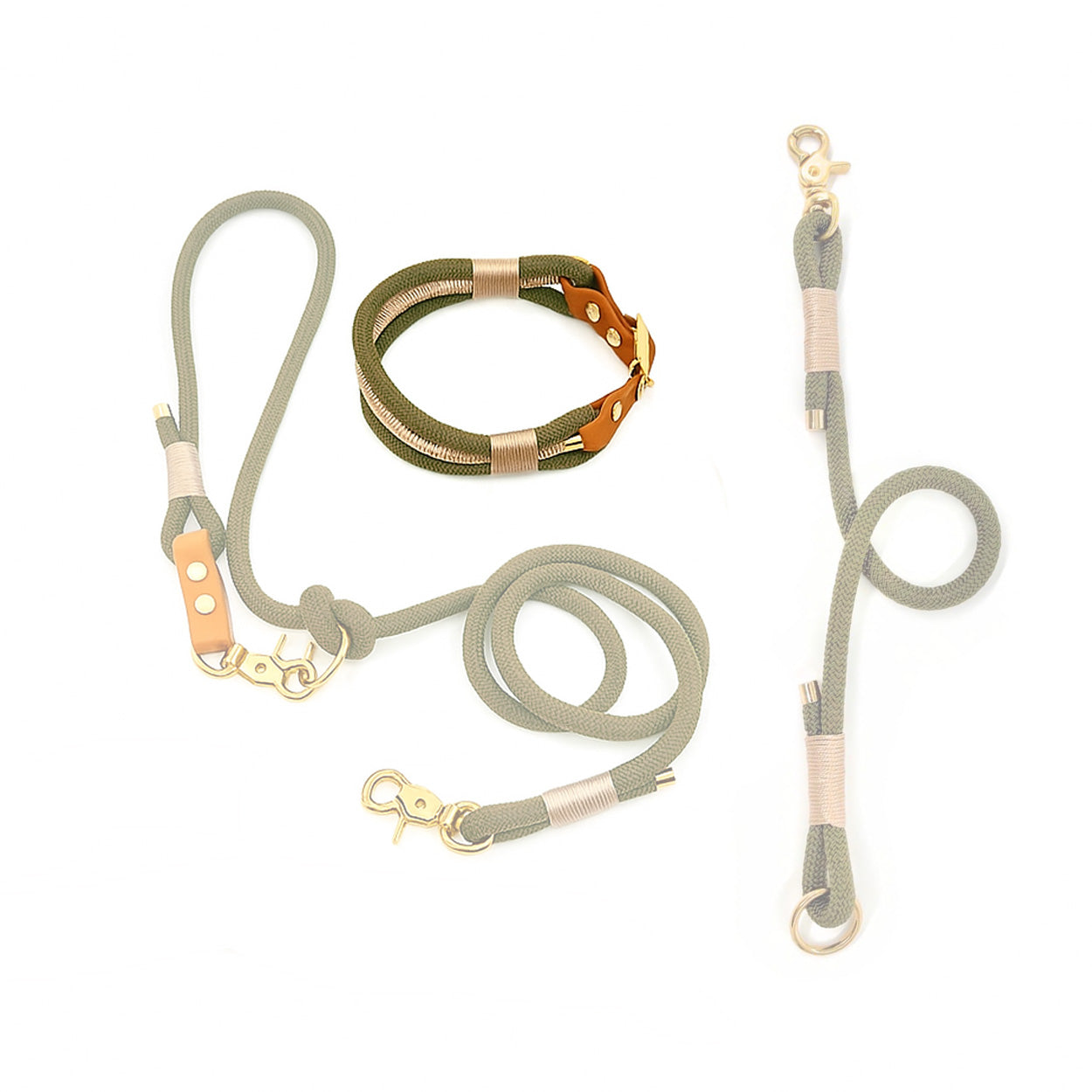 Tau-Halsband &quot;Nordlicht&quot; | Oliv-Creme