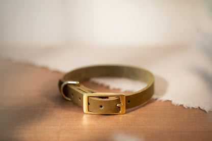 Partnerlook Set - Tova - Oliv Leder PUR - Halsband und Armband