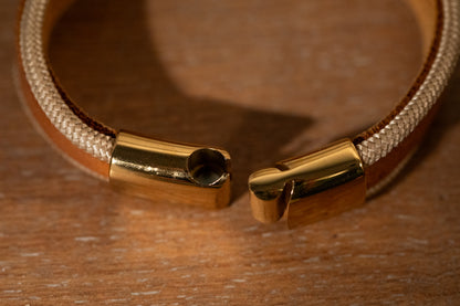 Armband - &quot;Lykke&quot; cognac Leder x creme
