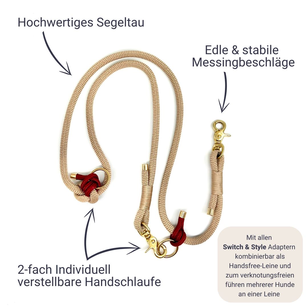 Tau-Leine &quot;Strandgold&quot; | Creme x Bordeaux