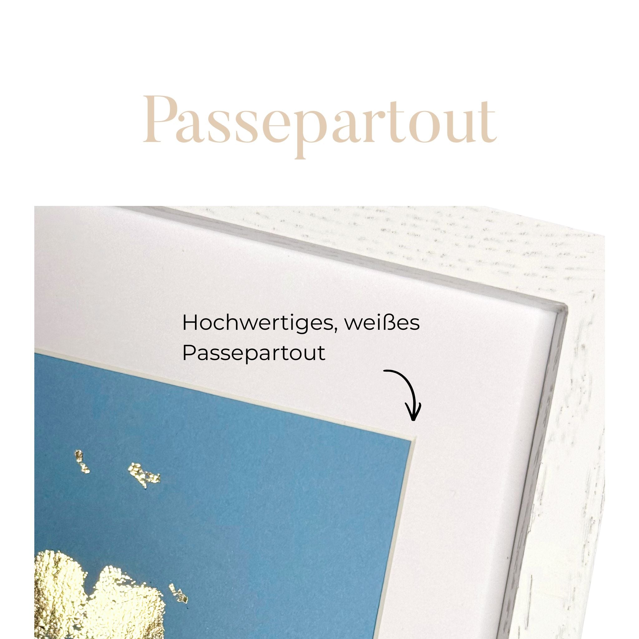 Personalisierter Pfotenabdruck in Gold - gerahmt - Größe M - 20x26cm