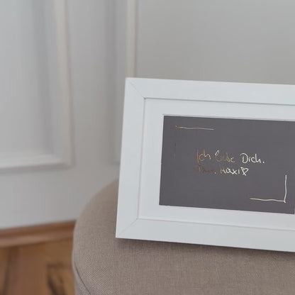 Deine handschriftliche Botschaft veredelt in Gold - gerahmt - Größe S - 20x15cm Rahmen