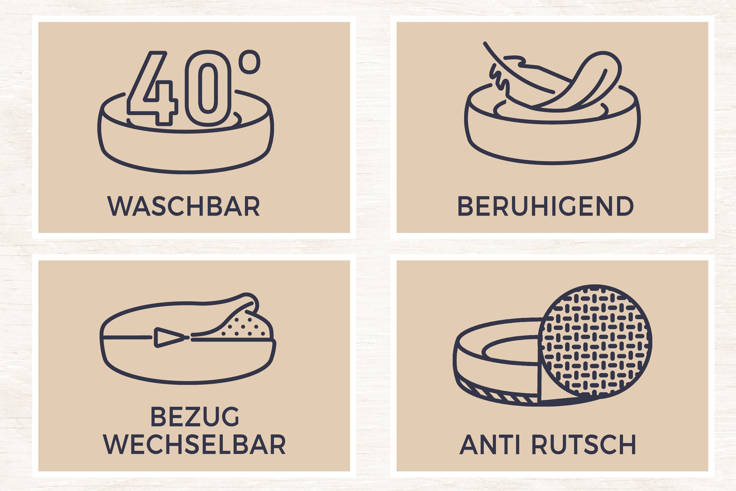 Wow-Bett Hundebett SET &quot;Dunkelgrau&quot;